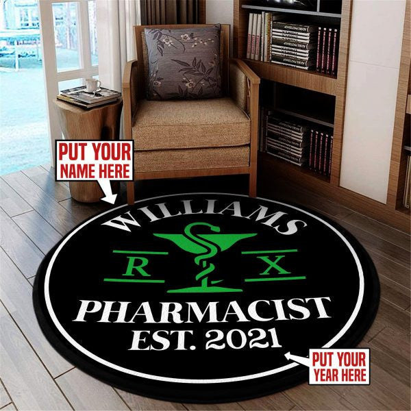 Personalized Pharmacist Round Mat Round Floor Mat Room Rugs Carpet Outdoor Rug Washable Rugs