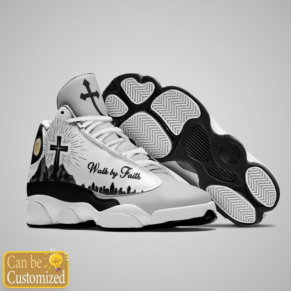 Jesus Walk By Faith Black Mountain Custom Name Jd13 Shoes For Man And Women, Christian Basketball Shoes, Gifts For Christian, God Shoes