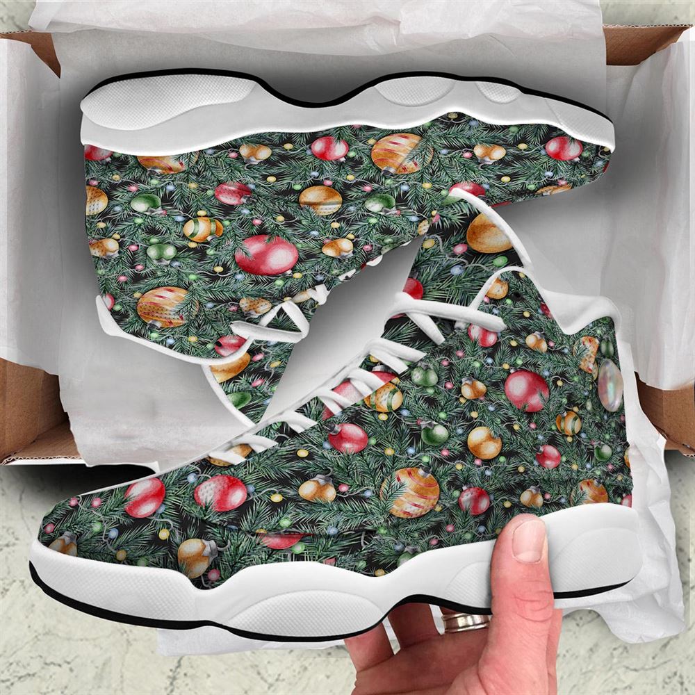 Christmas Basketball Shoes, Merry Christmas Watercolor Print Pattern Jd13 Shoes For Men Women, Christmas Fashion Shoes