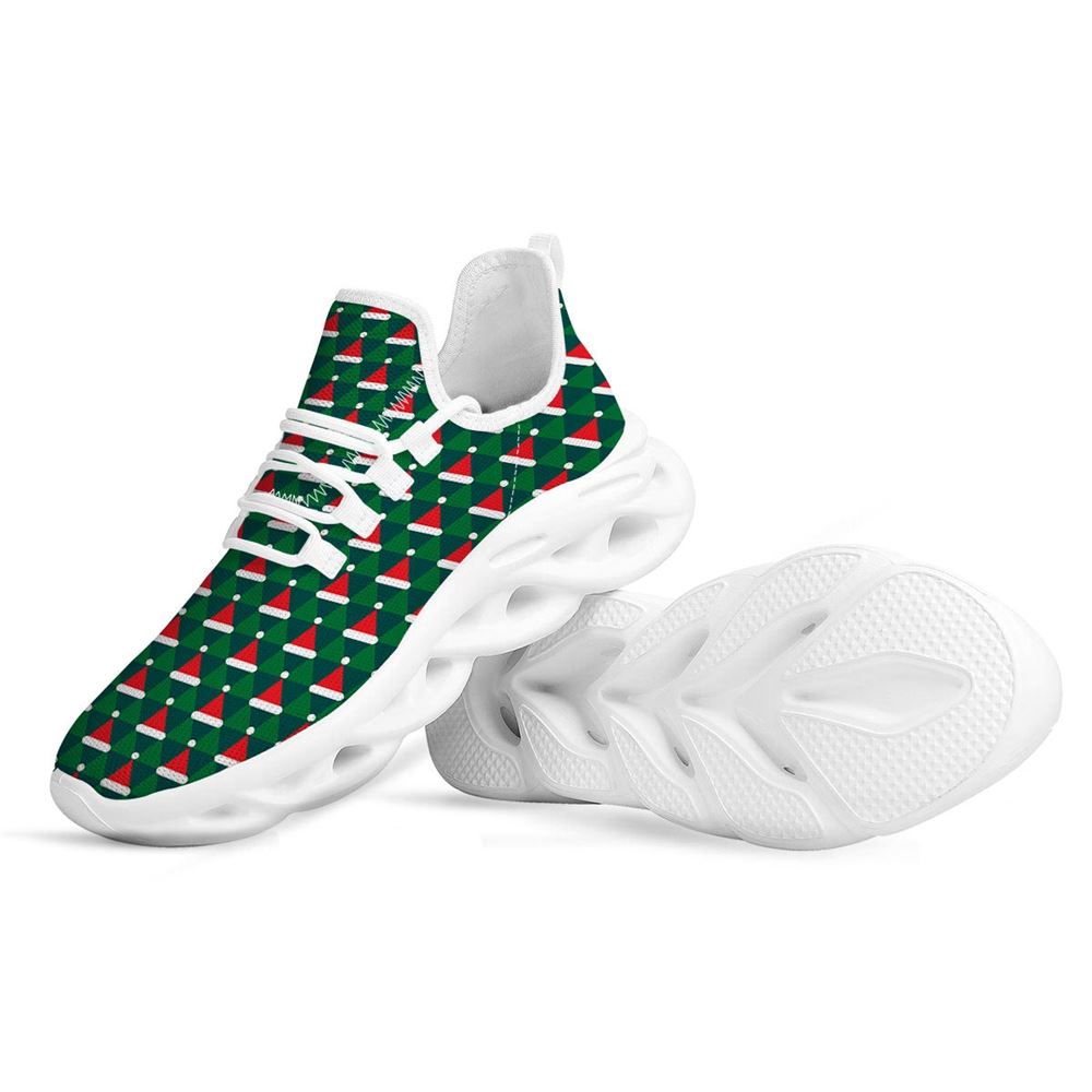 Santa Hats Christmas Print Pattern White Max Soul Shoes For Men Women, Best Running Sneaker, Christmas Shoes, Winter Fashion Shoes