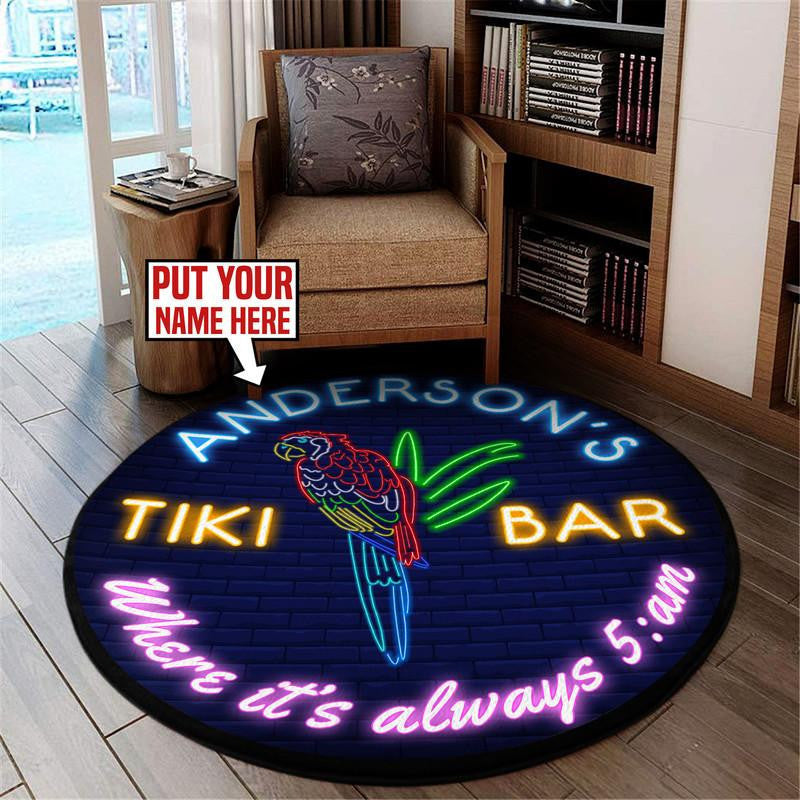 Tiki Bar Living Room Round Mat Circle Rug