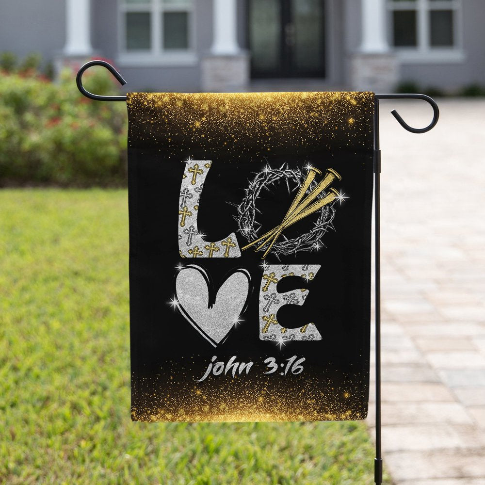 Christian Garden Flags, Love, John 316 Flag, Christian House Flags, Christian Cross Flag, Faith Flag