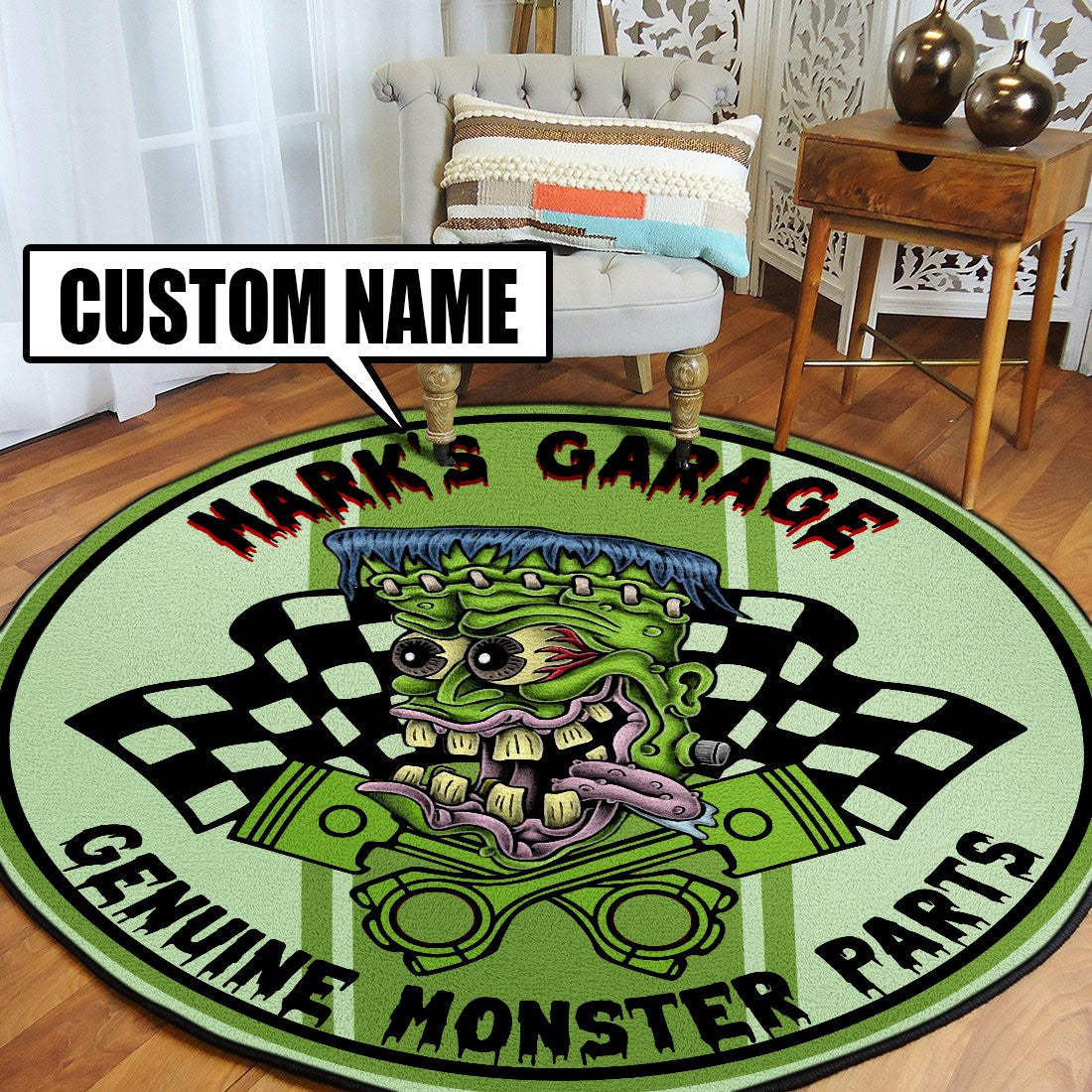 Personalized Monster Parts Round Mat Round Floor Mat Room Rugs Carpet Outdoor Rug Washable Rugs