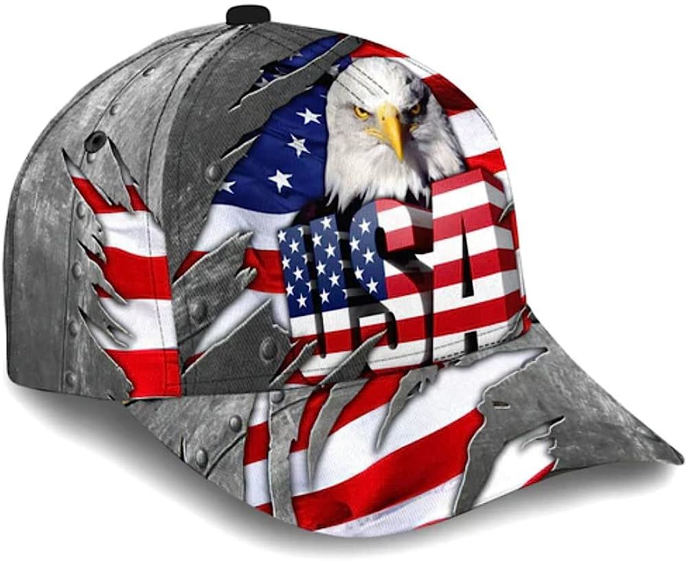 American Flag Bad Eagle Custom Name Baseball Cap, Christian Baseball Cap, Religious Cap, Jesus Gift, Jesus Hat