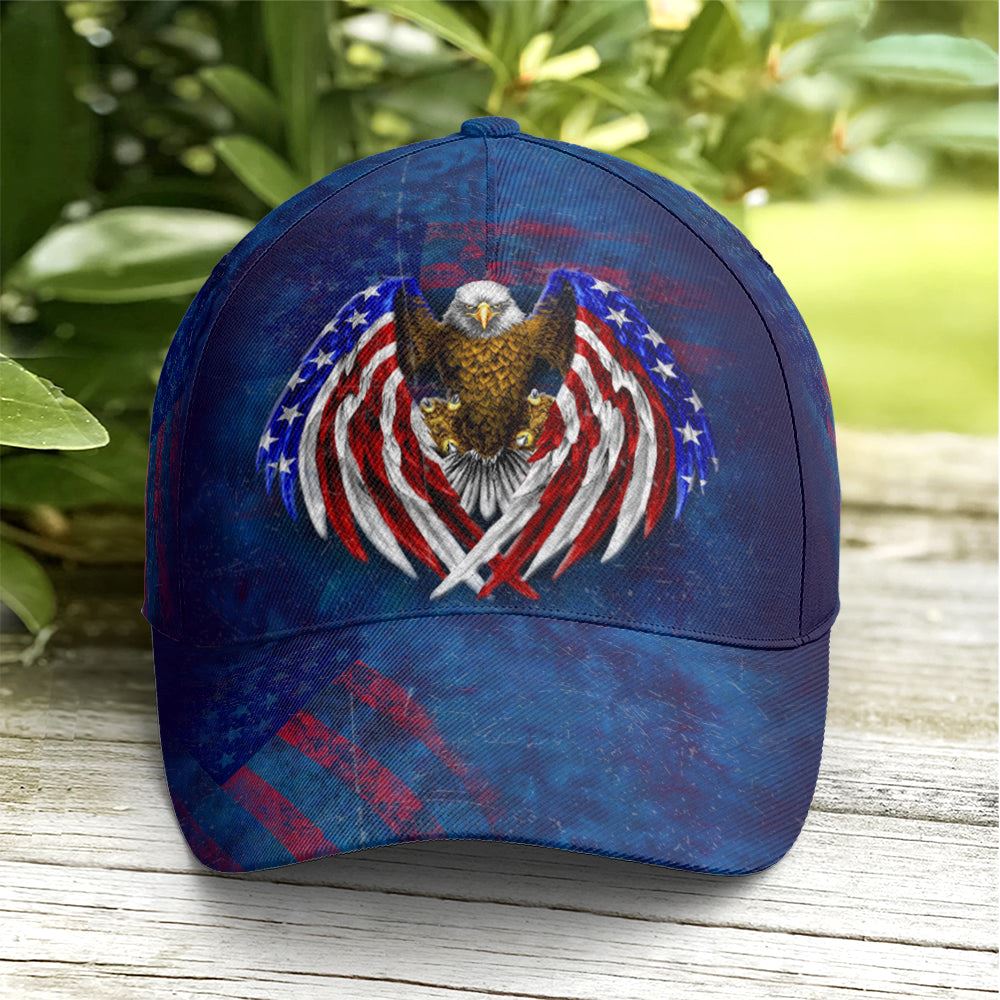 American Flag Eagle Wings Blue Baseball Cap, Christian Baseball Cap, Religious Cap, Jesus Gift, Jesus Hat