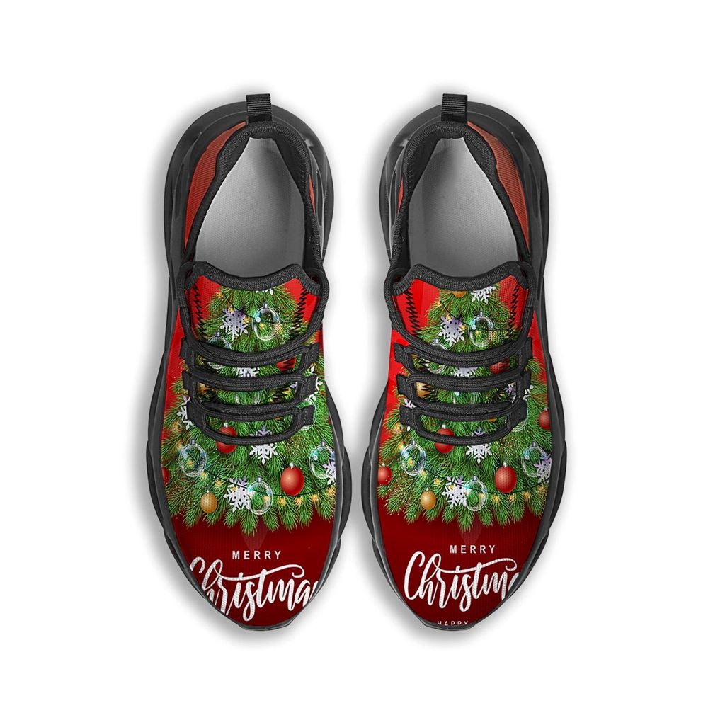 Christmas Tree Print Black Max Soul Shoes For Men Women, Best Running Sneaker, Christmas Shoes, Winter Fashion Shoes