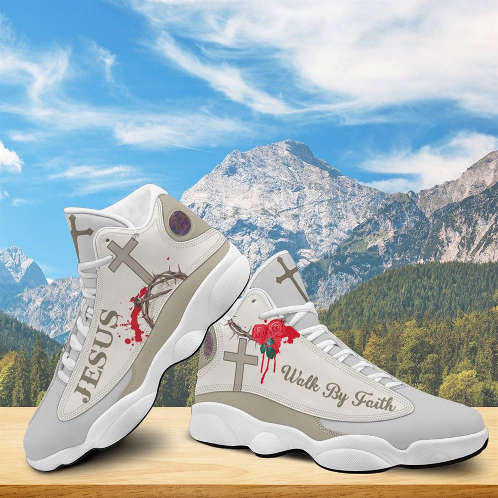 Walk By Faith Jesus Jd13 Shoes For Man And Women, Christian Basketball Shoes, Gift For Christian, God Shoes