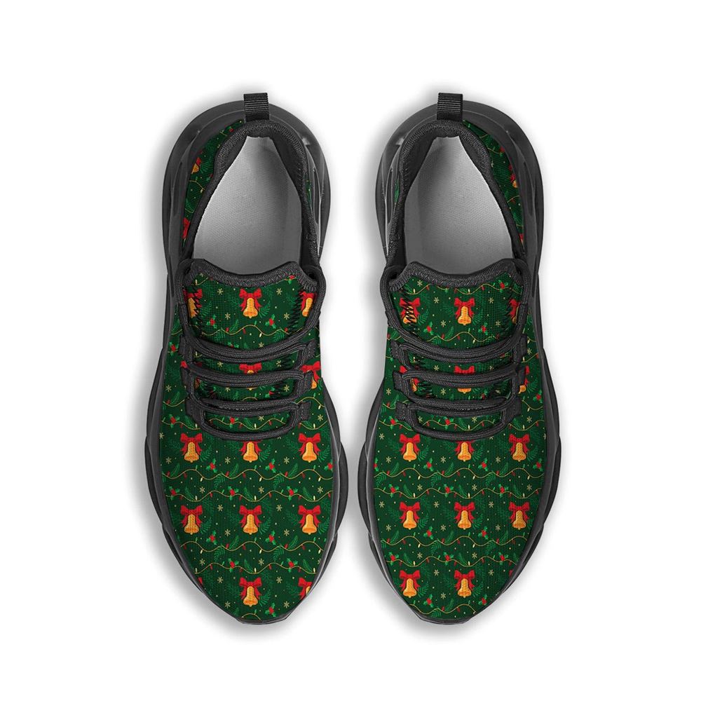 Bell Cute Christmas Print Pattern Black Max Soul Shoes For Men Women, Best Running Sneaker, Christmas Shoes, Winter Fashion Shoes