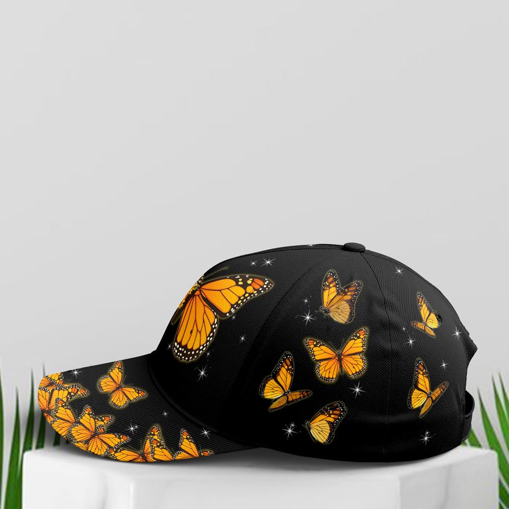 Baseball Cap For Butterflies Lovers Monarch Butterfly Design, Christian Baseball Cap, Religious Cap, Jesus Gift, Jesus Hat