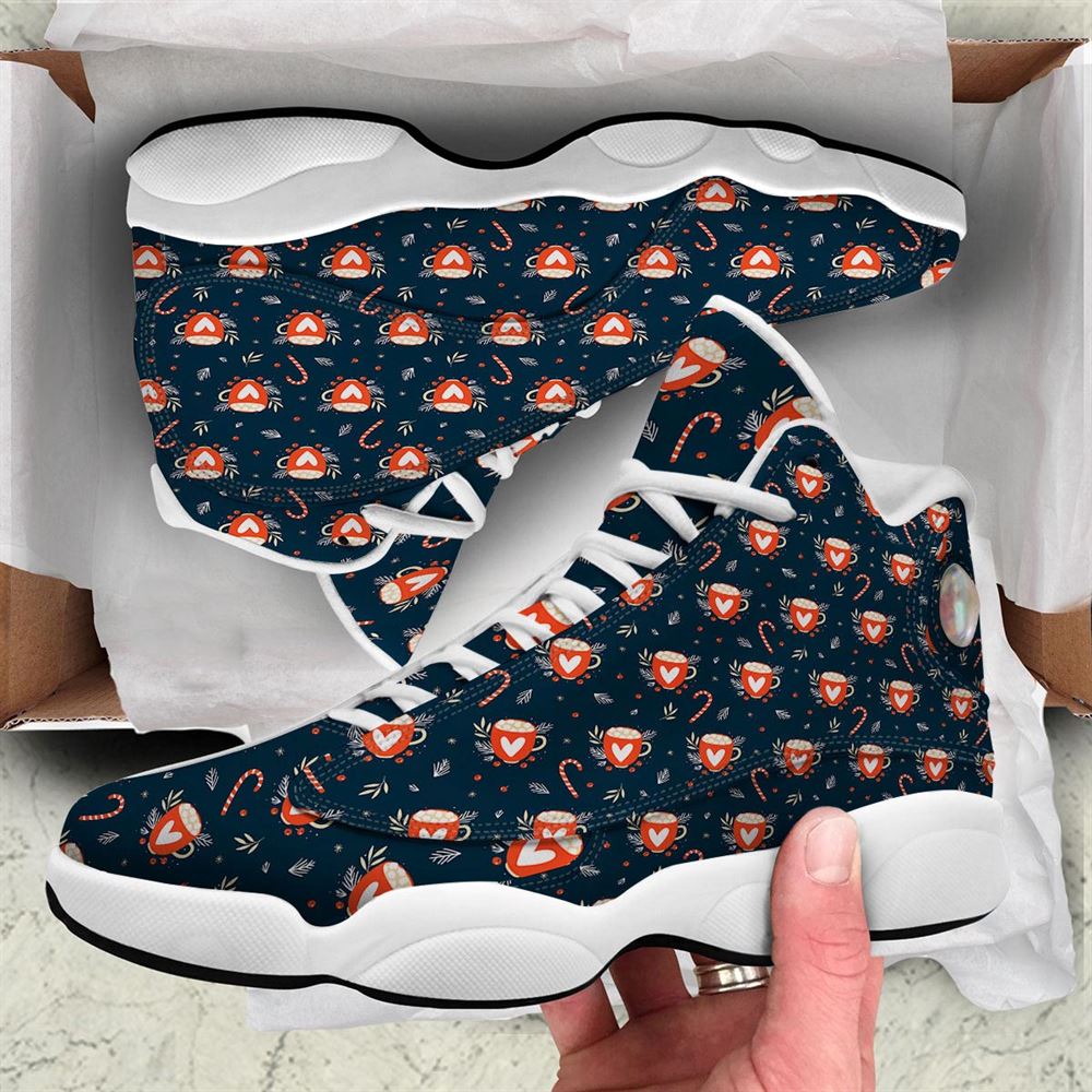 Christmas Basketball Shoes, Holiday Christmas Cup Print Pattern Jd13 Shoes For Men Women, Christmas Fashion Shoes