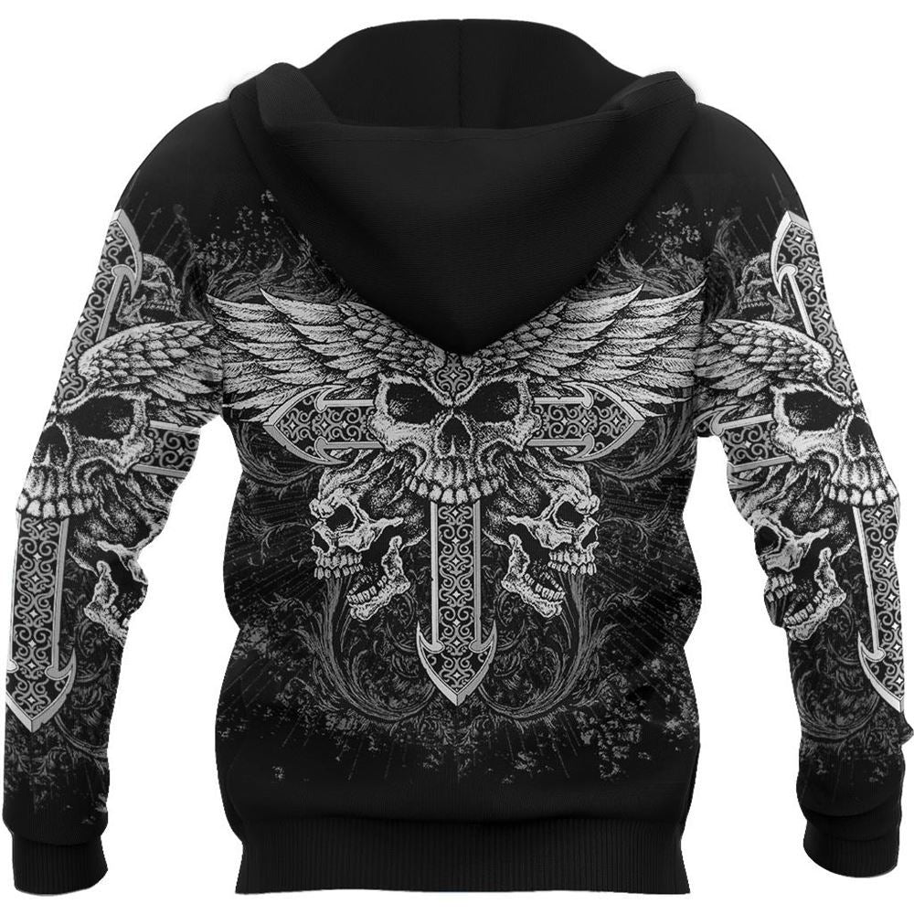 Cross Skull Tattoo God 3D Hoodie For Man And Women, Jesus Printed 3D Hoodie