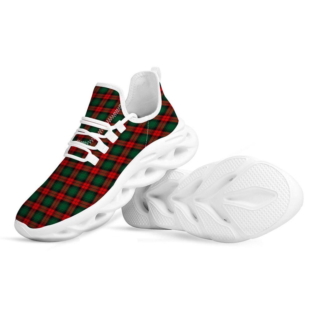 Tartan Christmas Print Pattern White Max Soul Shoes For Men Women, Best Running Sneaker, Christmas Shoes, Winter Fashion Shoes