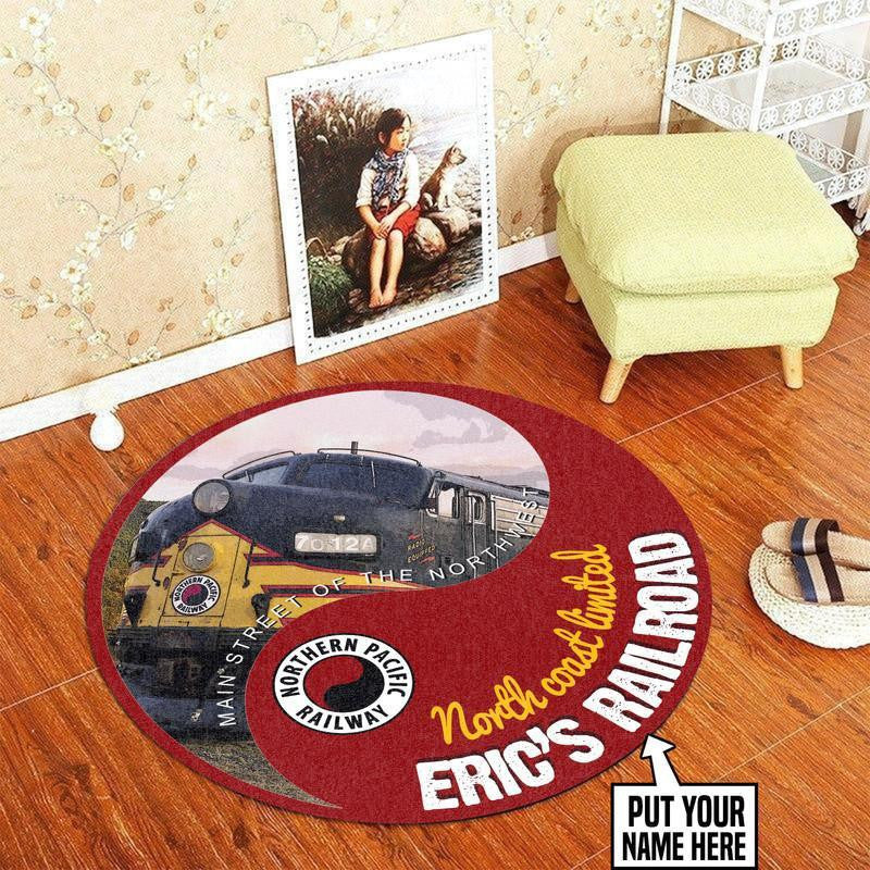 Personalized Nothern Pacific Railroad Round Mat Round Floor Mat Room Rugs Carpet Outdoor Rug Washable Rugs