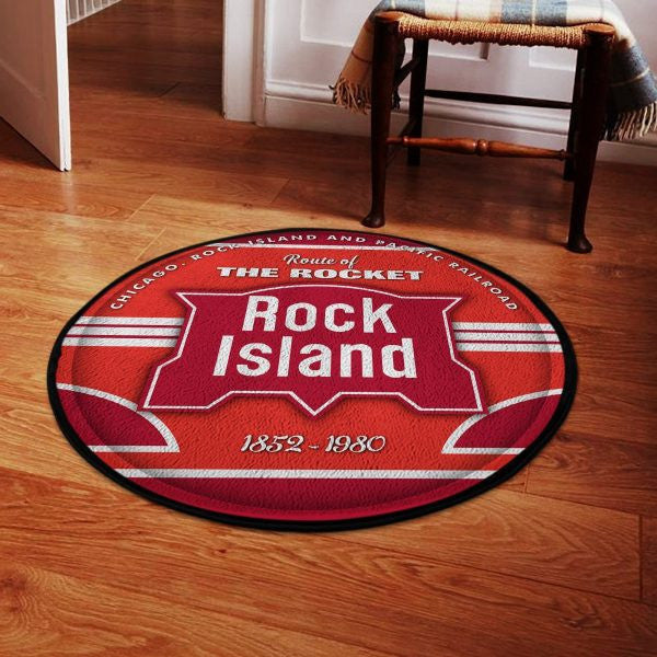 Rockisland Round Mat Rock Island Railroad Round Floor Mat Room Rugs Carpet Outdoor Rug Washable Rugs