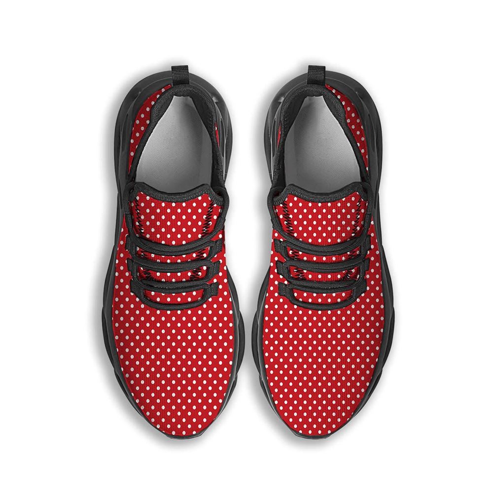 Polka Dot Christmas Print Pattern Black Max Soul Shoes For Men Women, Best Running Sneaker, Christmas Shoes, Winter Fashion Shoes