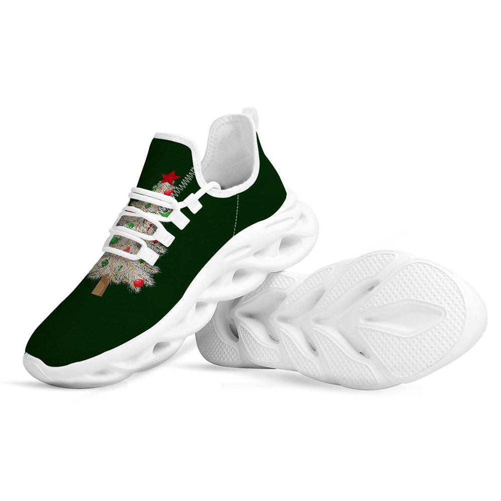 Christmas Decorated Tree Print White Max Soul Shoes For Men Women, Best Running Sneaker, Christmas Shoes, Winter Fashion Shoes