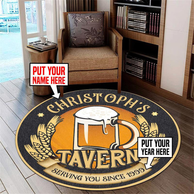 Personalized Tavern Living Room Round Mat Circle Rug