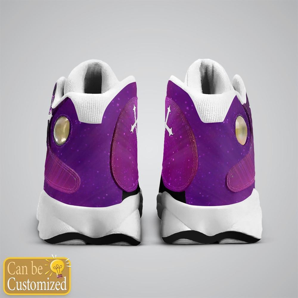 Purple Walk By Faith Lion Jesus Custom Name Jd13 Shoes For Man And Women, Christian Basketball Shoes, Gifts For Christian, God Shoes