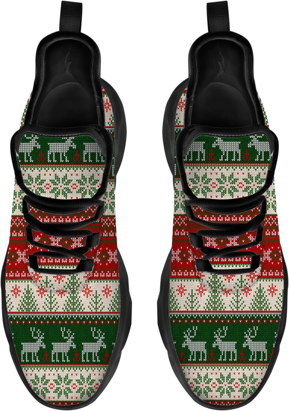 Christmas Running Shoes, Christmas Reindeer Pattern Max Soul Shoes For Men Women, Christmas Shoes, Winter Fashion Shoes