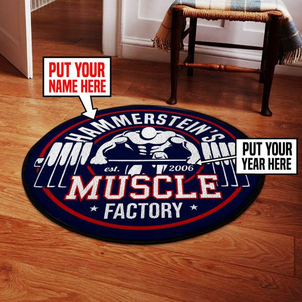 Personalized Muscle Factory Round Mat Round Floor Mat Room Rugs Carpet Outdoor Rug Washable Rugs