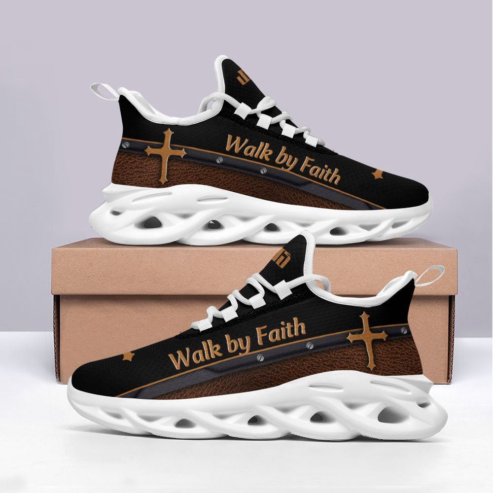 Christian Best Running Shoes, Black Jesus Walk By Faith Christ Sneakers Max Soul Shoes For Men And Women, Jesus Fashion Shoes