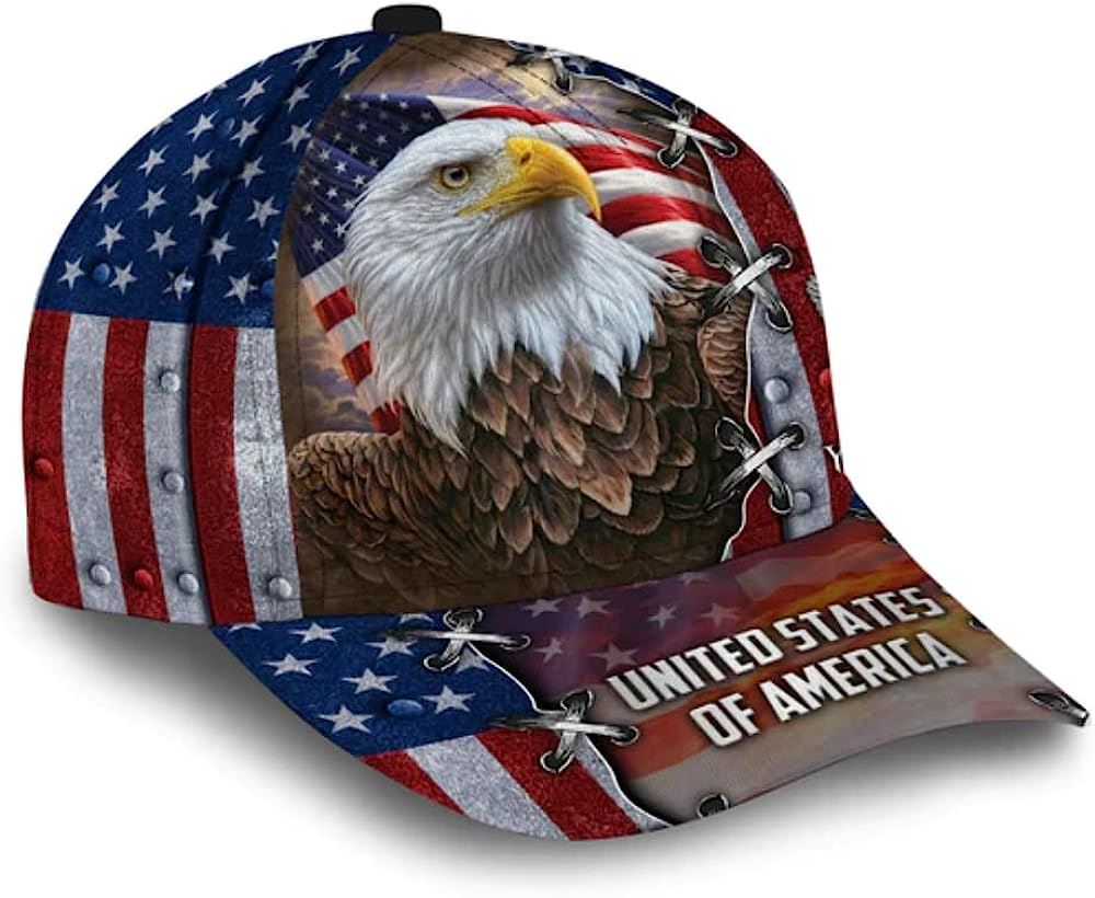 Bald Eagle United States Of America Baseball Cap, Christian Baseball Cap, Religious Cap, Jesus Gift, Jesus Hat