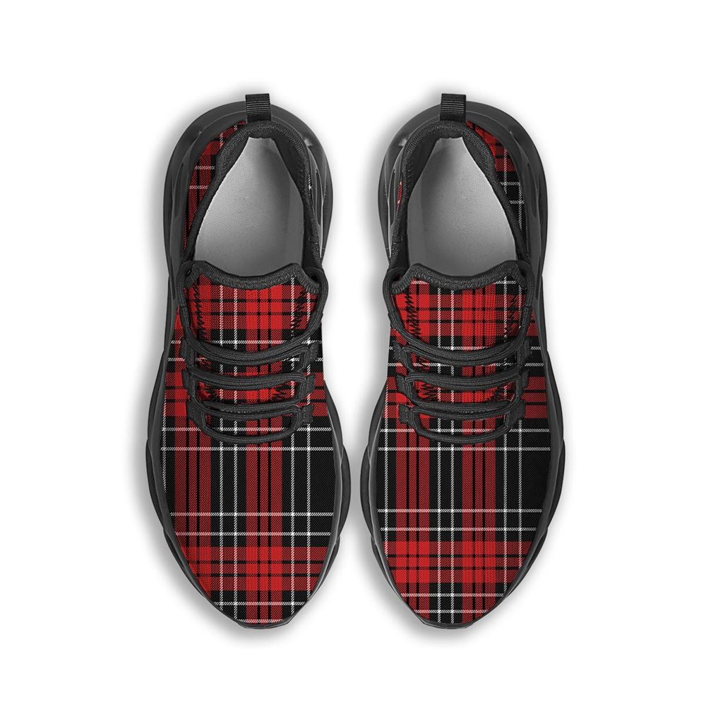 Christmas Red Plaid Scottish Black Max Soul Shoes For Men Women, Best Running Sneaker, Christmas Shoes, Winter Fashion Shoes