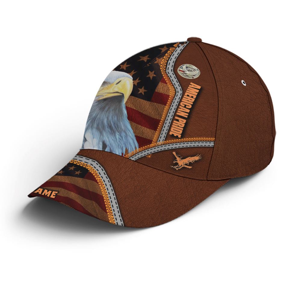 American Pride Eagle Leather Style Baseball Cap, Christian Baseball Cap, Religious Cap, Jesus Gift, Jesus Hat