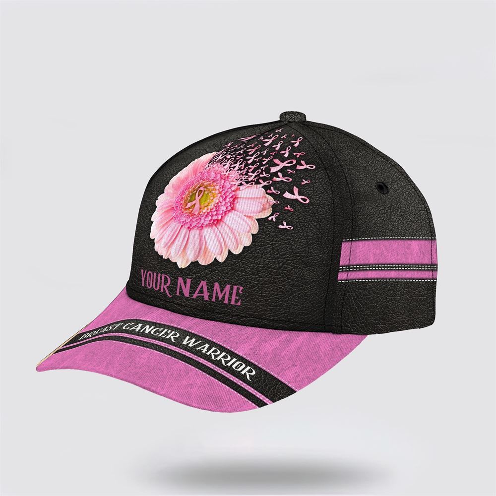 Customized Breast Cancer Awareness Warrior Fower Art Baseball Cap, Gifts For Breast Cancer Patients, Breast Cancer Hat