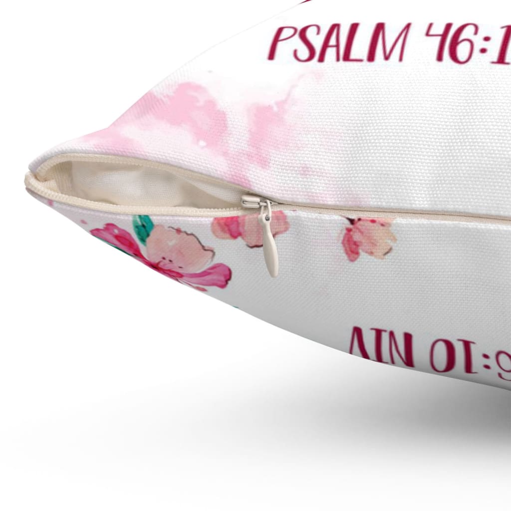 Christian Pillows Floral Be Still Psalm 4610 Niv Bible Verse Pillow