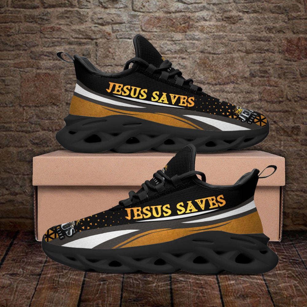 Christian Best Running Shoes, Jesus Saves Running Sneakers Max Soul Shoes For Men And Women, Jesus Fashion Shoes