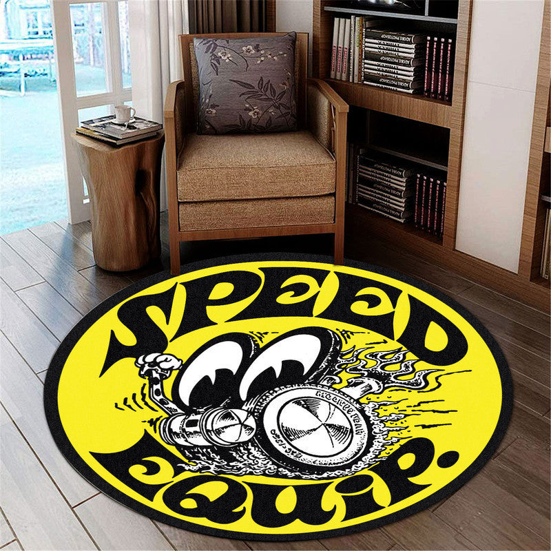 Speed Equip Hot Rod Round Mat Round Floor Mat Room Rugs Carpet Outdoor Rug Washable Rugs