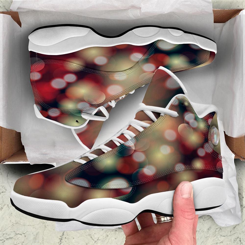 Christmas Basketball Shoes, Christmas Defocused Lights Print Jd13 Shoes For Men Women, Christmas Fashion Shoes