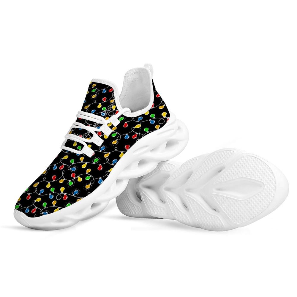 String Lights Colorful Christmas Print White Max Soul Shoes For Men Women, Best Running Sneaker, Christmas Shoes, Winter Fashion Shoes