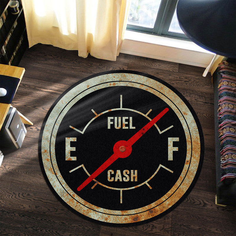 Rusty Fuel Gauge Hot Rod Round Mat Round Floor Mat Room Rugs Carpet Outdoor Rug Washable Rugs