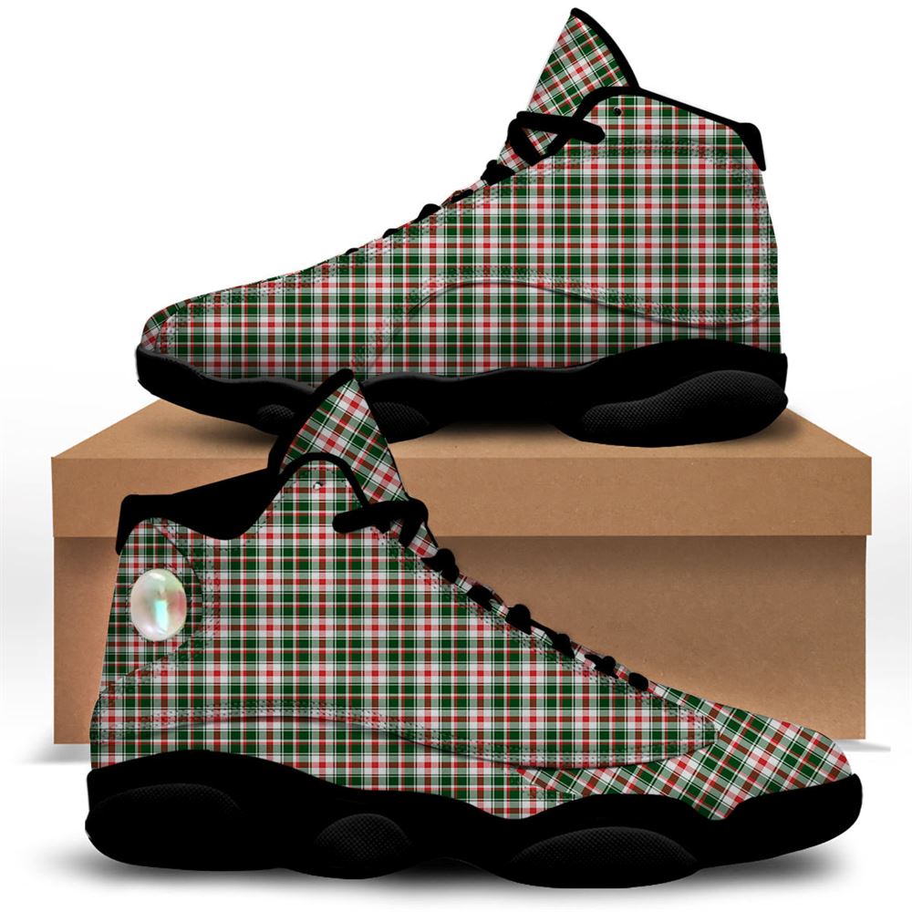 Christmas Basketball Shoes, Madras Plaid Christmas Print Jd13 Shoes For Men Women, Christmas Fashion Shoes