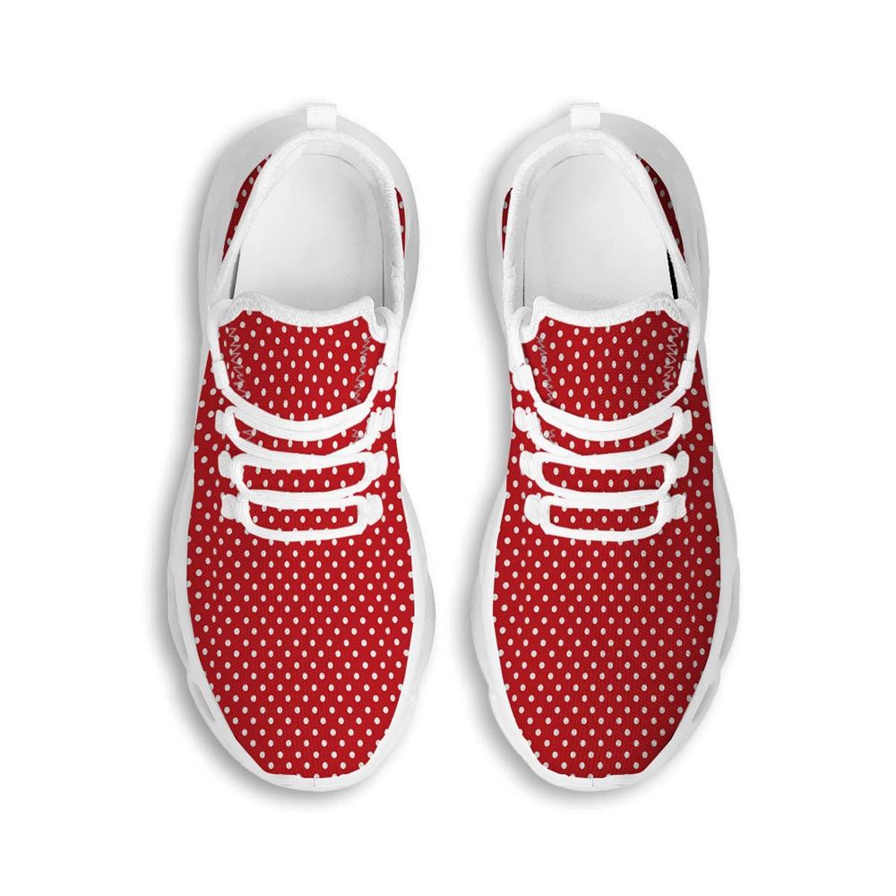 Polka Dot Christmas Print Pattern White Max Soul Shoes For Men Women, Best Running Sneaker, Christmas Shoes, Winter Fashion Shoes