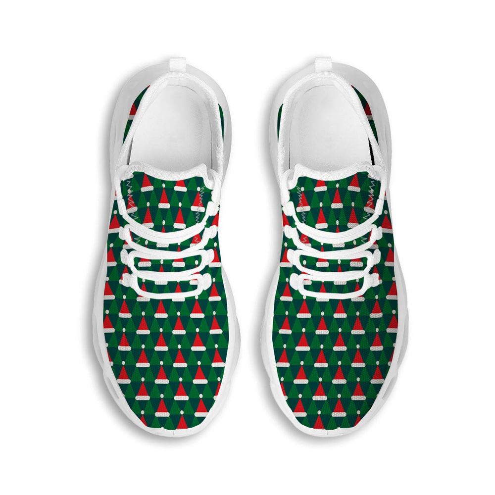 Santa Hats Christmas Print Pattern White Max Soul Shoes For Men Women, Best Running Sneaker, Christmas Shoes, Winter Fashion Shoes