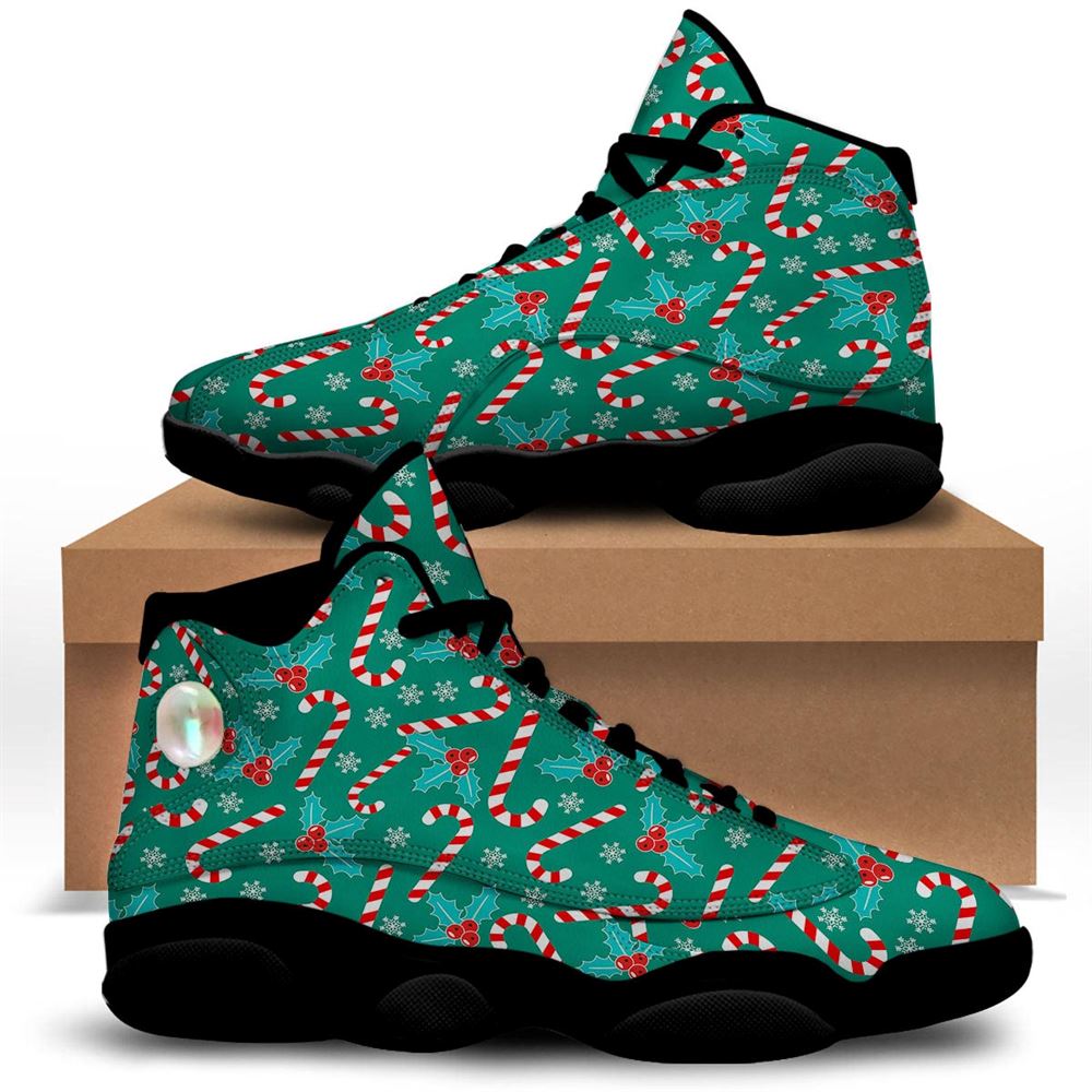 Christmas Basketball Shoes, Candy Cane Merry Christmas Print Pattern Jd13 Shoes For Men Women, Christmas Fashion Shoes