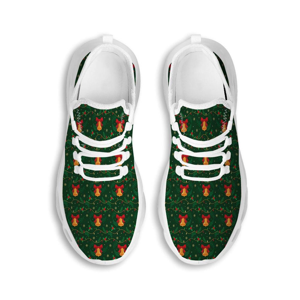 Bell Cute Christmas Print Pattern White Max Soul Shoes For Men Women, Best Running Sneaker, Christmas Shoes, Winter Fashion Shoes