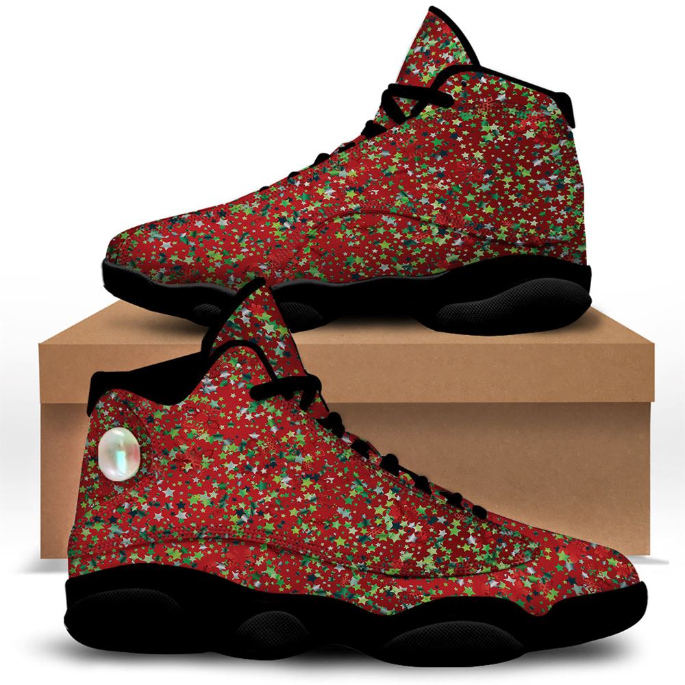 Christmas Basketball Shoes, Sparkle Christmas Print Jd13 Shoes For Men Women, Christmas Fashion Shoes