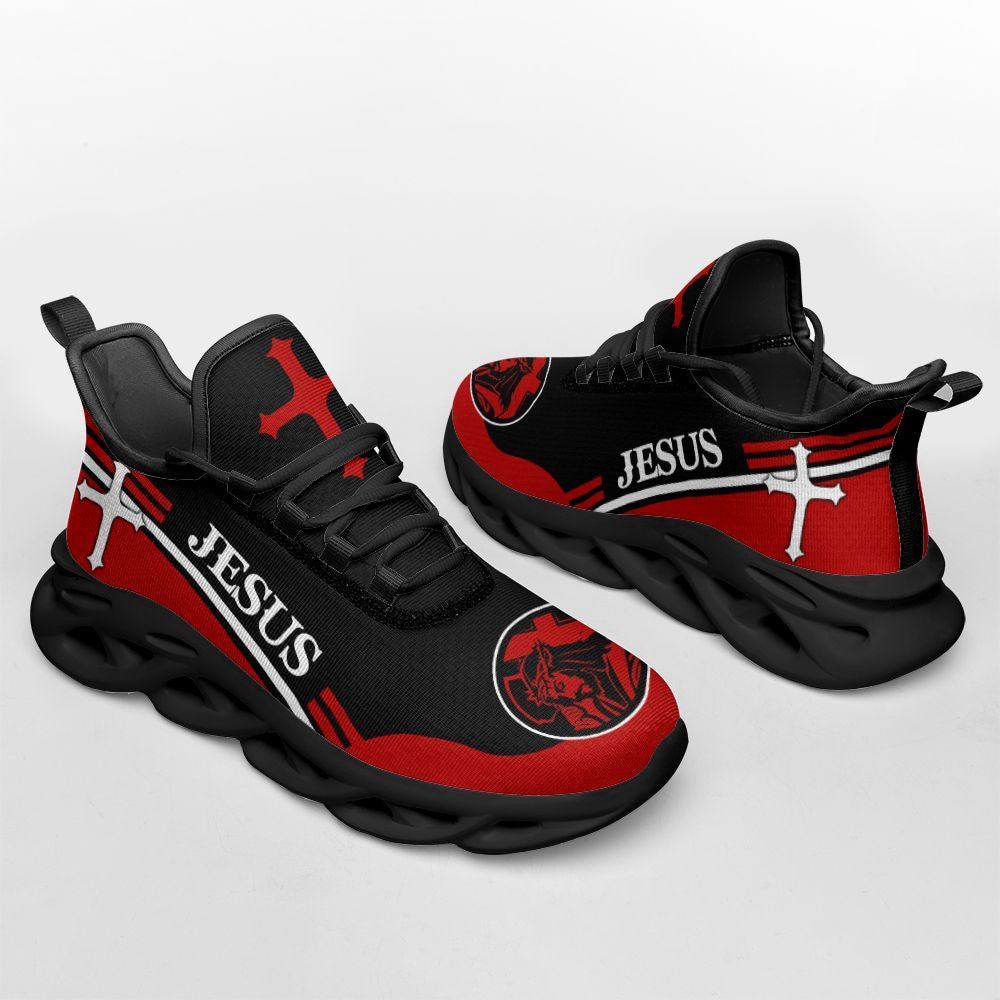 Christian Best Running Shoes, Jesus Running Sneakers Christ Red Max Soul Shoes For Men And Women, Jesus Fashion Shoes