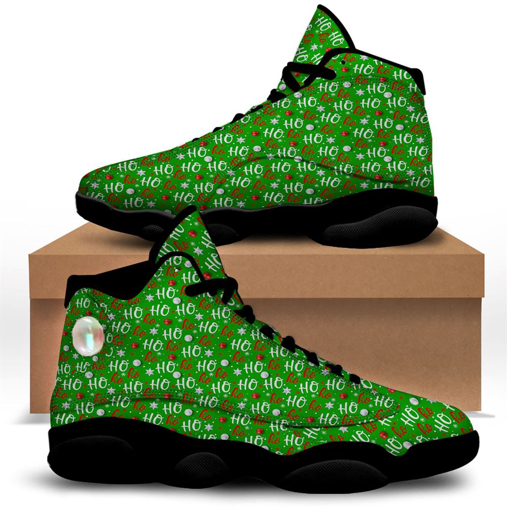 Christmas Basketball Shoes, Ho Ho Christmas Santa Print Pattern Jd13 Shoes For Men Women, Christmas Fashion Shoes