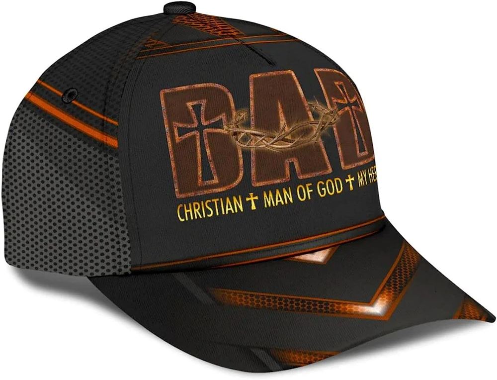 Dad Christian Man Of God My Hero Baseball Cap, Christian Baseball Cap, Religious Cap, Jesus Gift, Jesus Hat