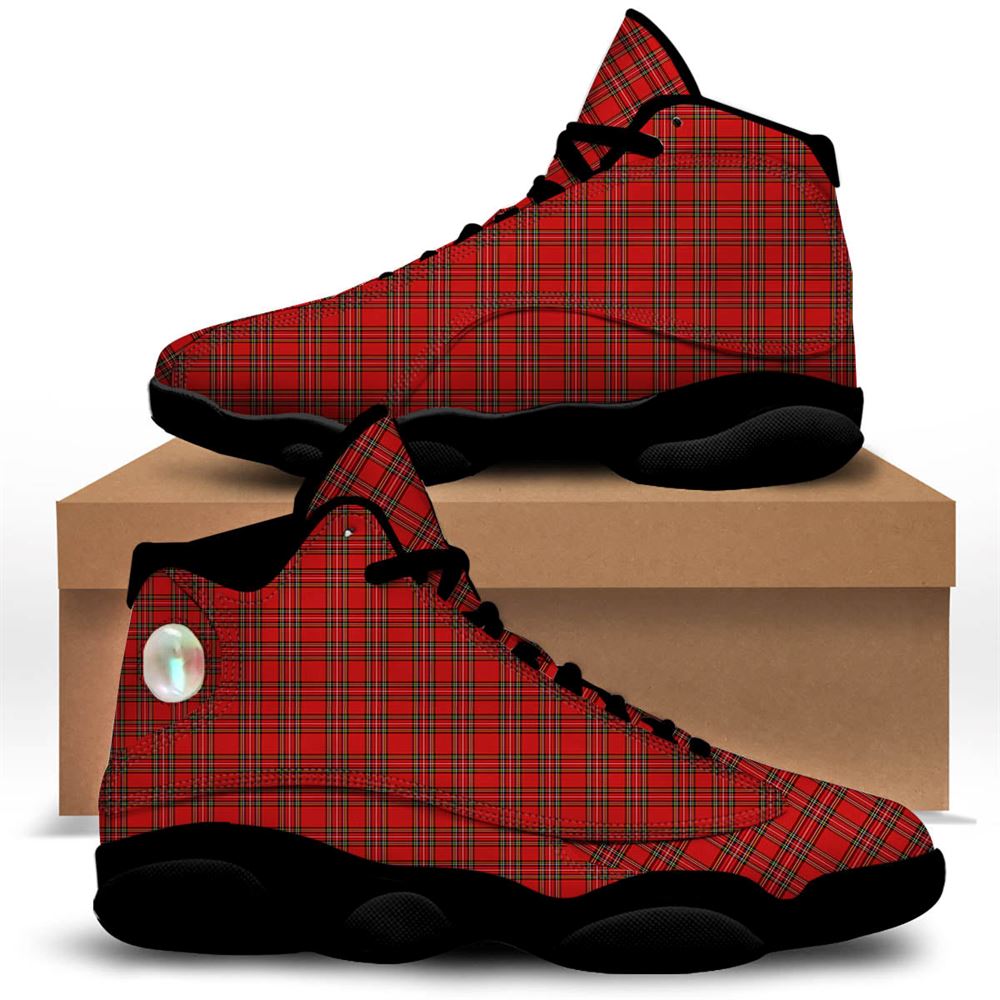 Christmas Basketball Shoes, Tartan Christmas Scottish Print Pattern Jd13 Shoes For Men Women, Christmas Fashion Shoes