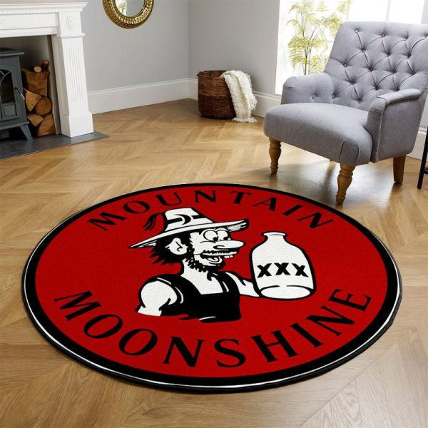 Rat Rod Hot Rod Vintage Racing Mountain Moonshine Round Mat Round Floor Mat Room Rugs Carpet Outdoor Rug Washable Rugs