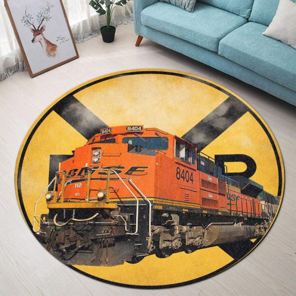 Santa Fe Bnsf Railroad Crossing Round Mat Round Floor Mat Room Rugs Carpet Outdoor Rug Washable Rugs