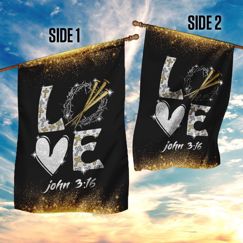 Christian Garden Flags, Love, John 316 Flag, Christian House Flags, Christian Cross Flag, Faith Flag