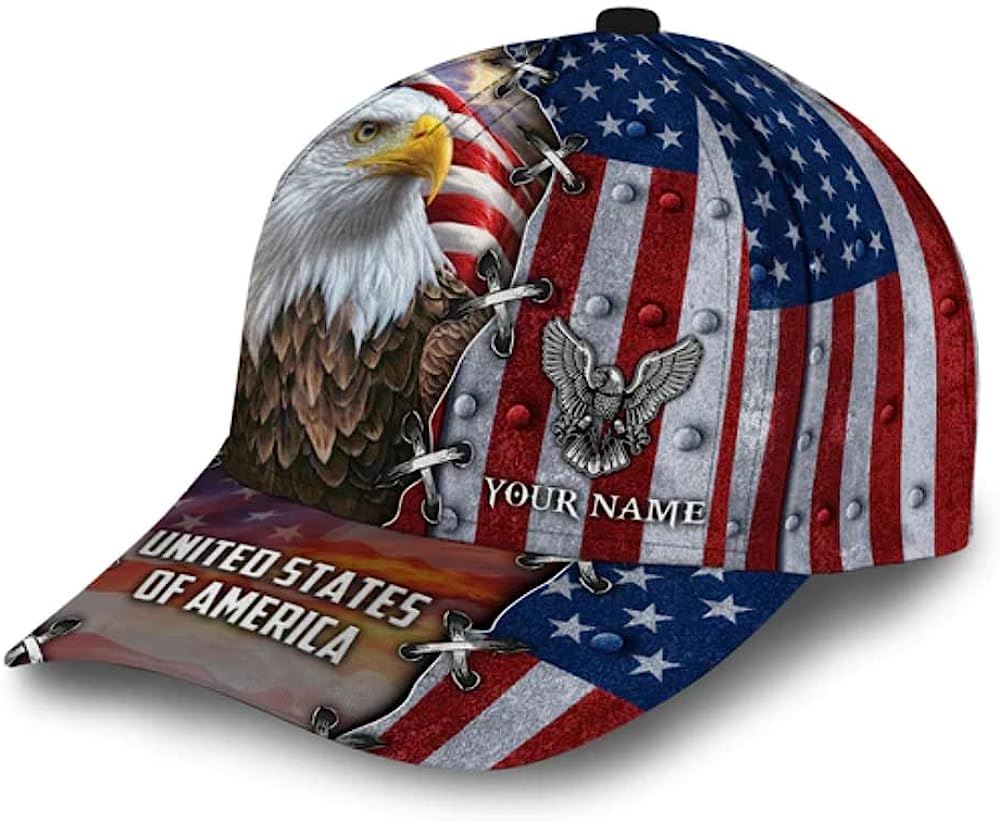 Bald Eagle United States Of America Baseball Cap, Christian Baseball Cap, Religious Cap, Jesus Gift, Jesus Hat