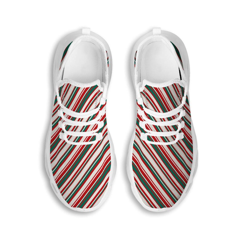 Candy Cane Stripe Christmas Print White Max Soul Shoes For Men Women, Best Running Sneaker, Christmas Shoes, Winter Fashion Shoes